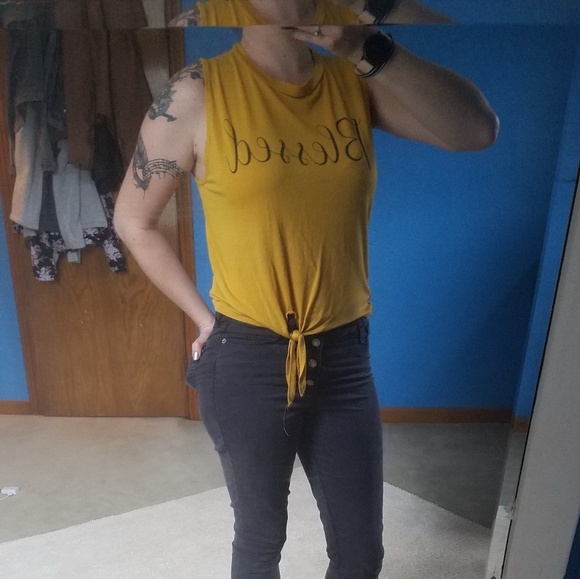 Dirtee Laundry Tops - Blessed quote tank top